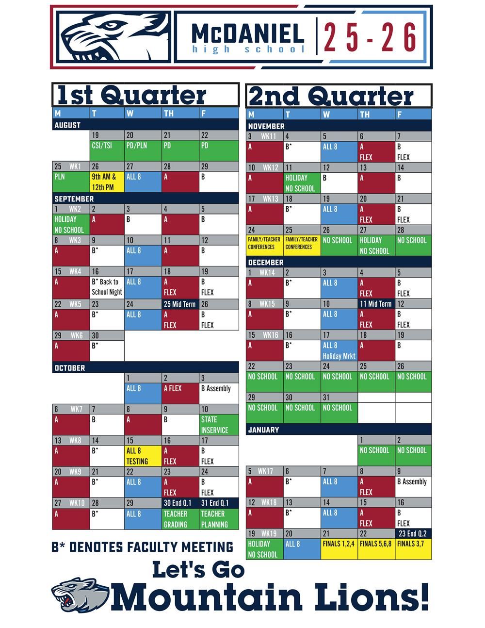 AB Schedule for Quarter 1 & Quarter 2